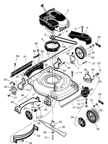 Mower Housing Assembly Diagram and Parts List for 228410X199C 2005 Briggs and Stratton Lawn Mower